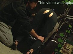 can ayaka minamino's ripped jeans slut pussy handle this massive cum creampie fill-up?