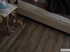 stepson blindfolds and face fucks stepmom with young huge cock