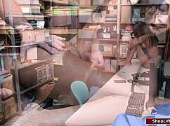 Officer Ravages Horny Ebony Shoplifters Bent Over Doggystyle in Lingerie