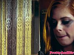 ginger girlfriend gets cuckqueaned tied up in taboo lingerie fantasy