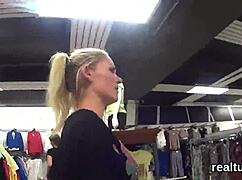 Charming czech cutie tempted stripped and screwed pov in shop