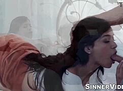 muscular ryan mclane rams his huge cock deep into savannah sixx's tight wet pussy