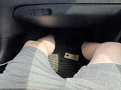 Public car blowjob dares cumshot straight in mouth?