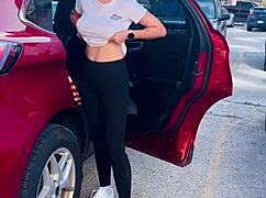 amateur compilation of public car dressing and outdoor flashing