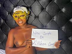 Hey check this ebony teen's wet pussy verification video