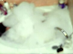 solo guy enjoys relaxing bubble bath in pool