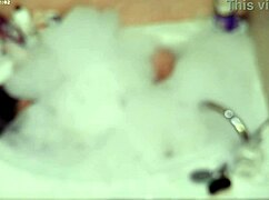 solo guy enjoys relaxing bubble bath in pool