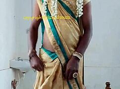 Indian crossdresser Lara Dsouza in saree makes me emotional with her beautiful shemale anal and blowjob bdsm play.