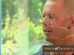 swinger babes grope stunning boobs at pool party 😍👙