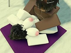 bitch takes big black cock creampie on beach 