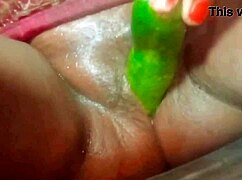 indian village housewife rams huge cucumber deep in pussy part 1