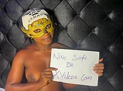 Hey check this ebony teen's wet pussy verification video