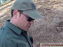 hey cop milf strips uniform shows puffy pussy for strapon fun 😏🔥