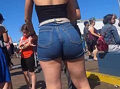 ever caught a juicy big ass straining those tight shorts and jeans outdoors?
