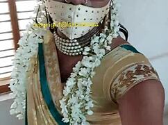 Indian crossdresser Lara Dsouza in saree makes me emotional with her beautiful shemale anal and blowjob bdsm play.