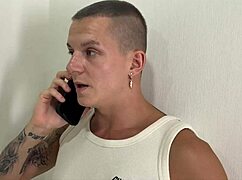 Skinny slutty wife gets fucked hard by two yoga trainers as cuckold husband watches every thrust