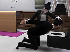 Sims 4 Femdom Mistresses Punish Perverts Anal Assfucking Cumshot BDSM Garage Shaved Pussy