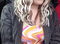 Dirty Husband Receives Sloppy Car Blowjob from Horny Wife