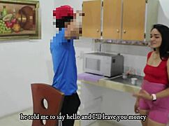 Horny Stepson Pounds Milf Stepmom Hard While Alone at Home in Spanish Porno