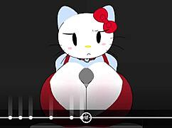 hello kitty's tight holes stretched by massive cock pounding relentlessly