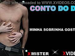 Uncle chats casually with his attractive Brazilian niece at home