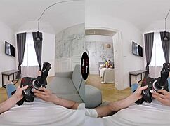 pov brunette with big tits and ass gives taboo blowjob handjob