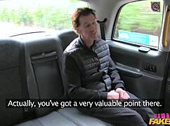 he finger blasts my pussy right over the fake taxi outdoors