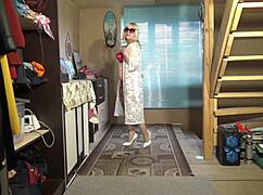 What if juicy MILF's lingerie striptease reveals stockings hugging her big curves?