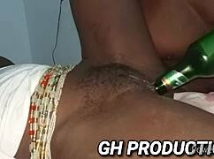 club slut gets bottle shoved deep in pussy n ass