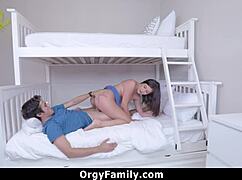 stepbro shoves cock in tight college sis slit during family orgy 😈🔥