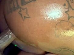 ebony beauty rides big black cock doggystyle begs for deep creampie ecstasy