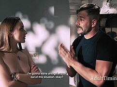 My lesbian roomie cheats so she offers me a hot threesome submission