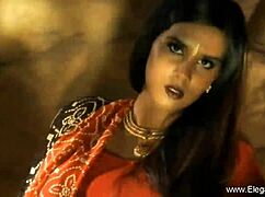 sweet indian milf brunette teases with erotic nude striptease undressing her sensual curves