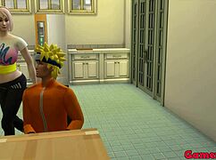 Hinata Begs Sakura for Fuck Tips Then Takes It Like a Slut in Kitchen