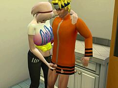 Hinata Begs Sakura for Fuck Tips Then Takes It Like a Slut in Kitchen