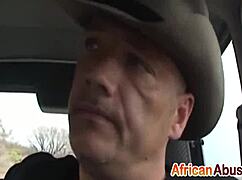 beautiful african babe deepthroating that cock in the backseat 😍💦👅.