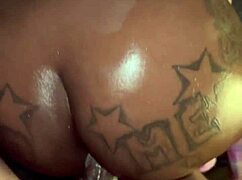 ebony beauty rides big black cock doggystyle begs for deep creampie ecstasy