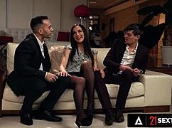 can this hot babe nataly gold handle two monster cocks pounding her in brutal dp?