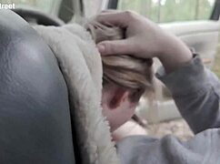 Real teen couple FUCKS wildly roadside right in their car!
