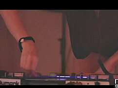 blonde hottie in heels and shorts strips shaved pussy ready for action