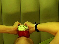 giant wolf's rough tongue invades college boy's deep mouth