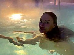 i flash my big fake tits and shaved pussy in russian bath outdoors with monika fox