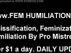 you kneel as my sissy fuck doll in femdom dress up. humiliated in bdsm pov crossdressing