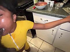 stepsister's ebony thot ass worships my huge cock omg!