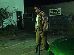 Blonde milf Carmen Luvana gaps her shaved pussy outdoors slut fucked hard