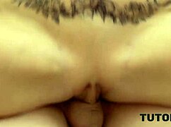 Slutty tutor takes two hard cocks!