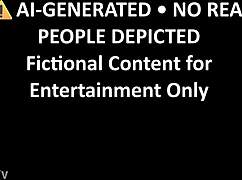 ai generated babe struts cum walk dripping down her leggings