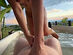 stranger fucks petite nath gomez raw in hotel jacuzzi spreading her wet ass wide