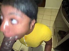 stepsister's ebony thot ass worships my huge cock omg!