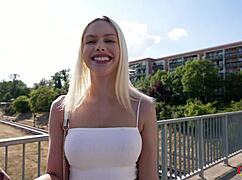 Vivian Lola's big clit stretched in first anal pickup casting